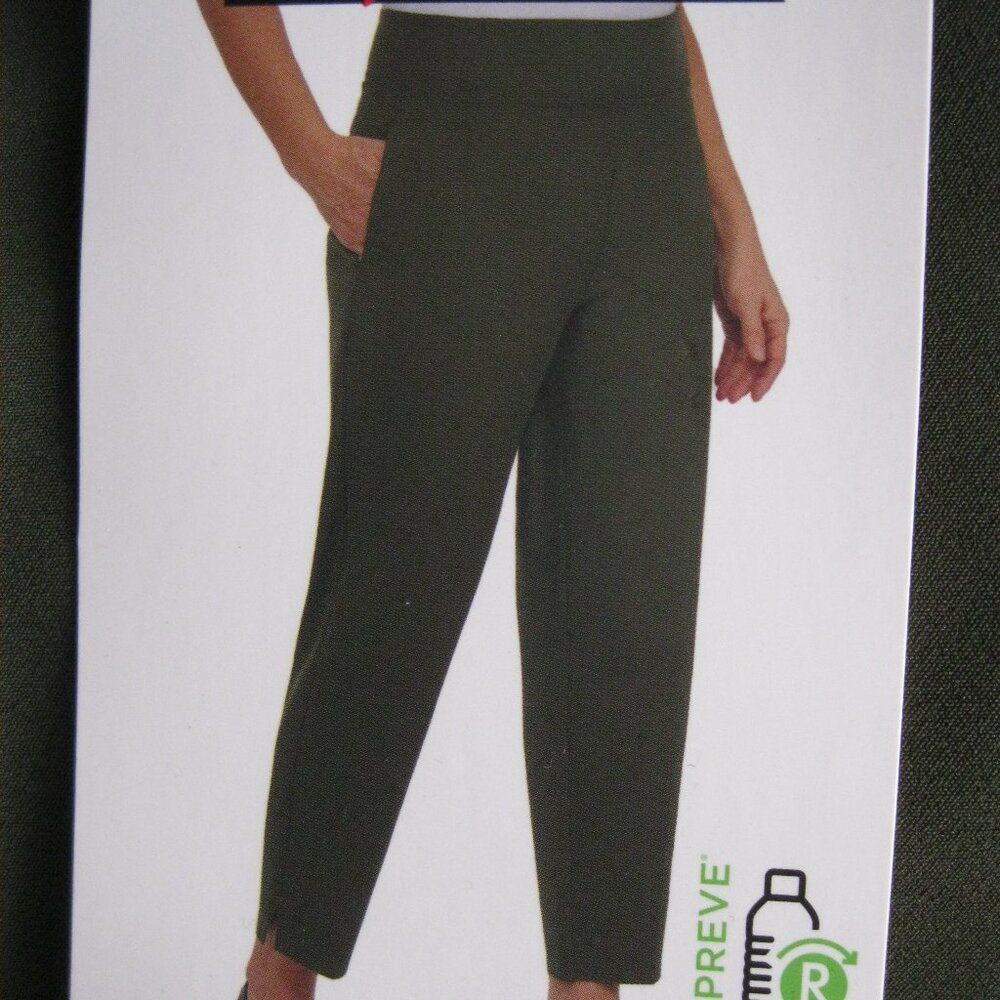 Kirkland Ladies’ 4-Way Stretch side seam zipper pockets Ankle Pant Green M, XXL
